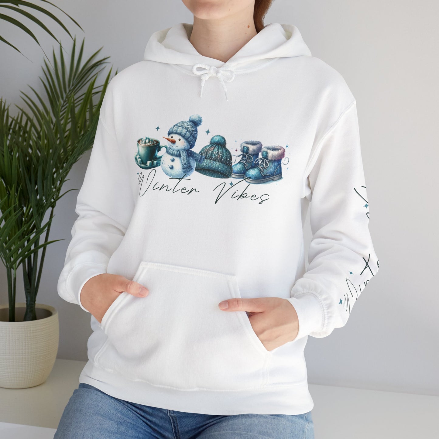 Blue Winter Vibes Hoodie - Cute Unisex Heavy Blend™ Sweatshirt