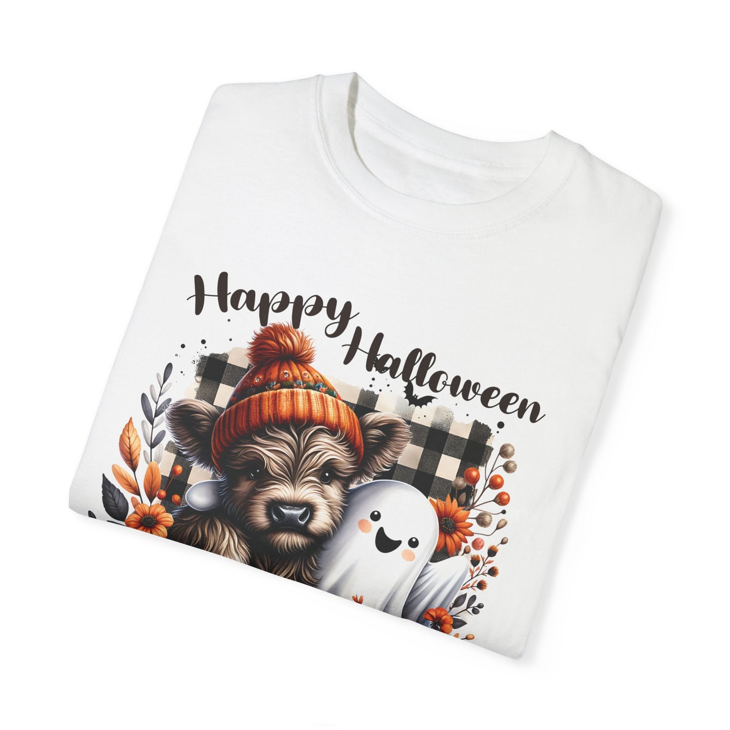 Highland Cow Ghost Halloween Adult T-shirt