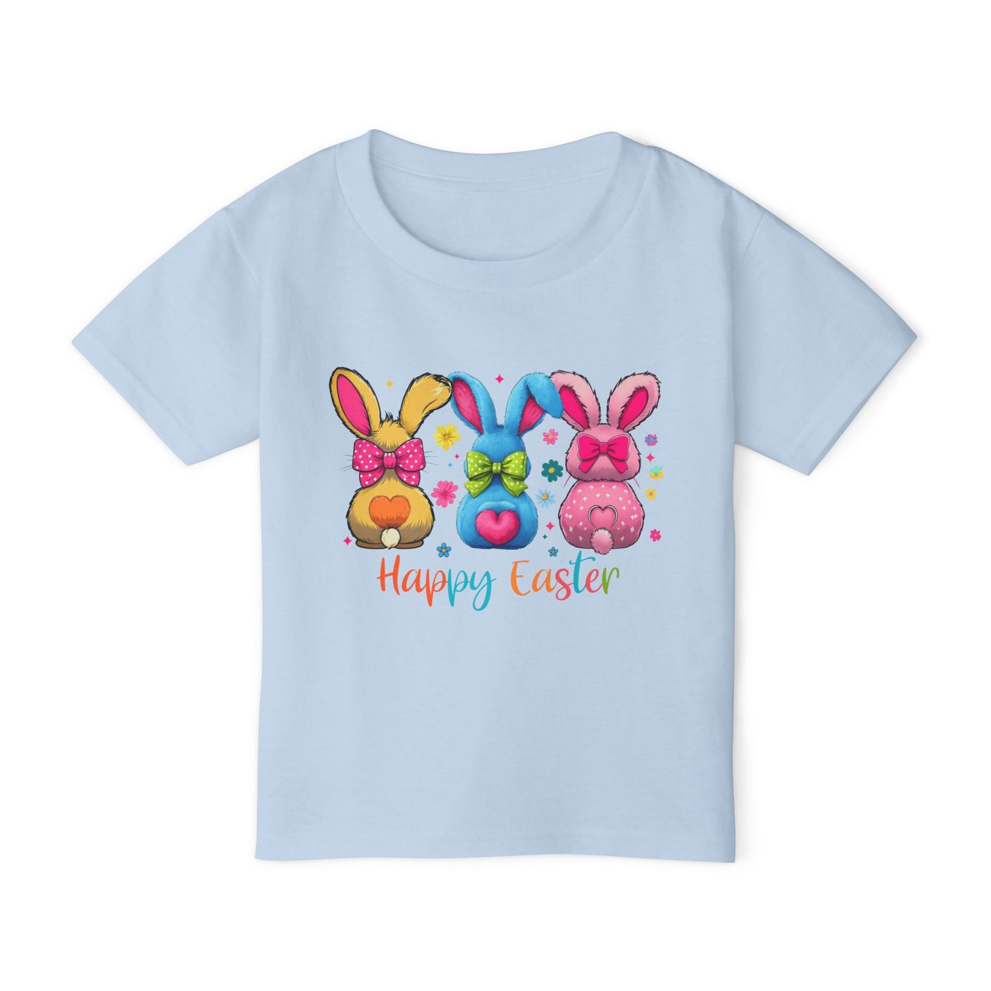 Toddler T-shirt - Cute and Colorful 3 Bunny Coquette Easter Tee