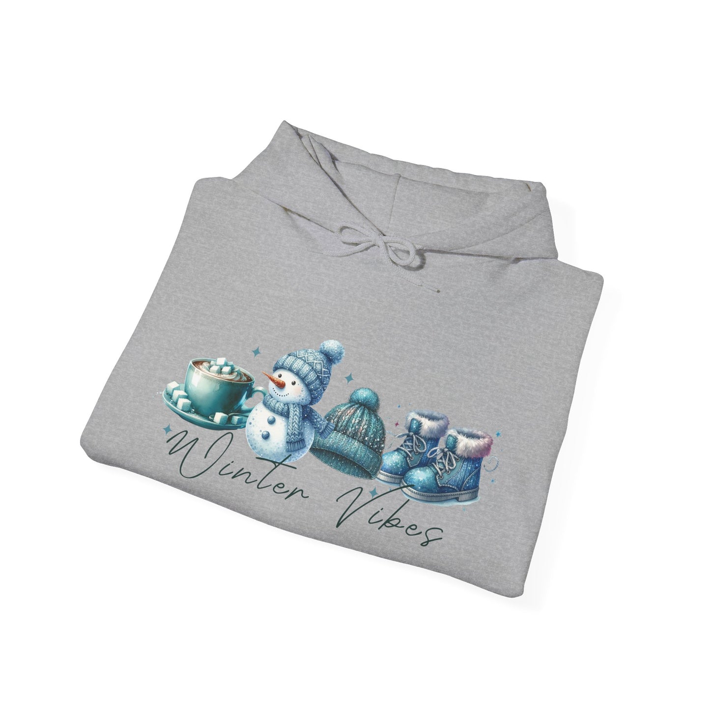 Blue Winter Vibes Hoodie - Cute Unisex Heavy Blend™ Sweatshirt