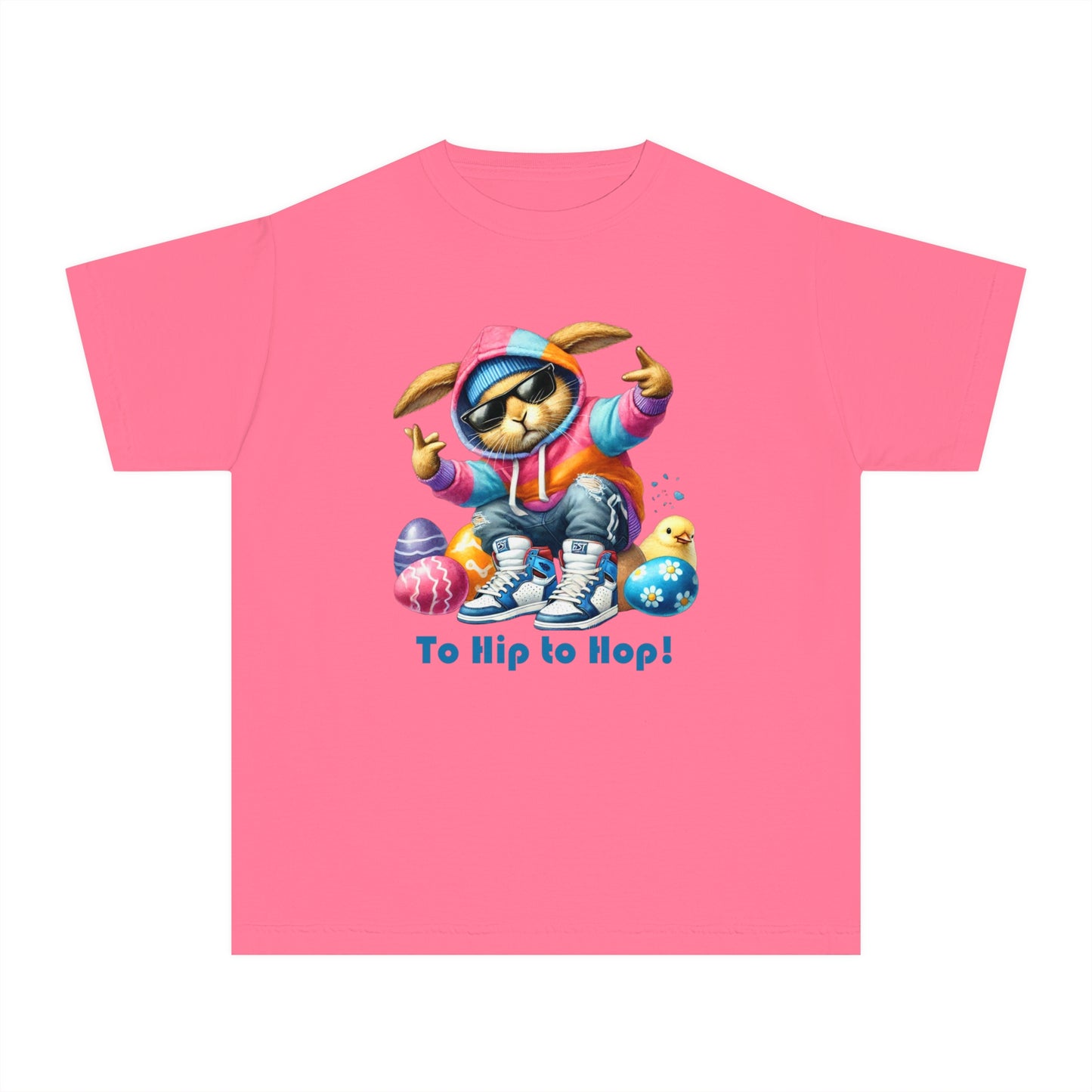 Cool Bunny Youth Midweight Tee for Easter Fun