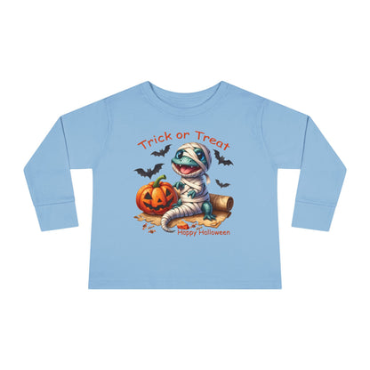 Lizard Wearing Mummy Costume Toddler Long Sleeve Tee