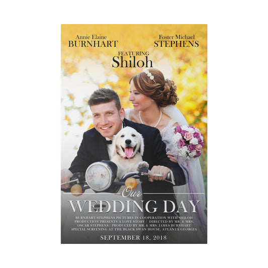 Wedding Day Movie Poster on Matte Canvas