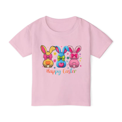 Toddler T-shirt - Cute and Colorful 3 Bunny Coquette Easter Tee