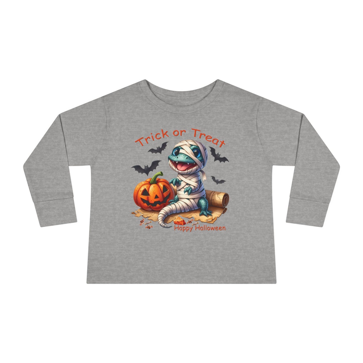 Lizard Wearing Mummy Costume Toddler Long Sleeve Tee