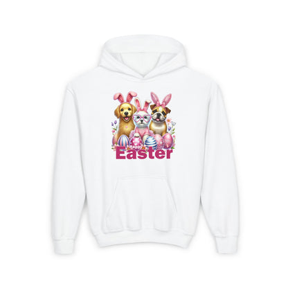 Gildan Youth Heavy Blend Hoodie - Cute Easter Dog Design