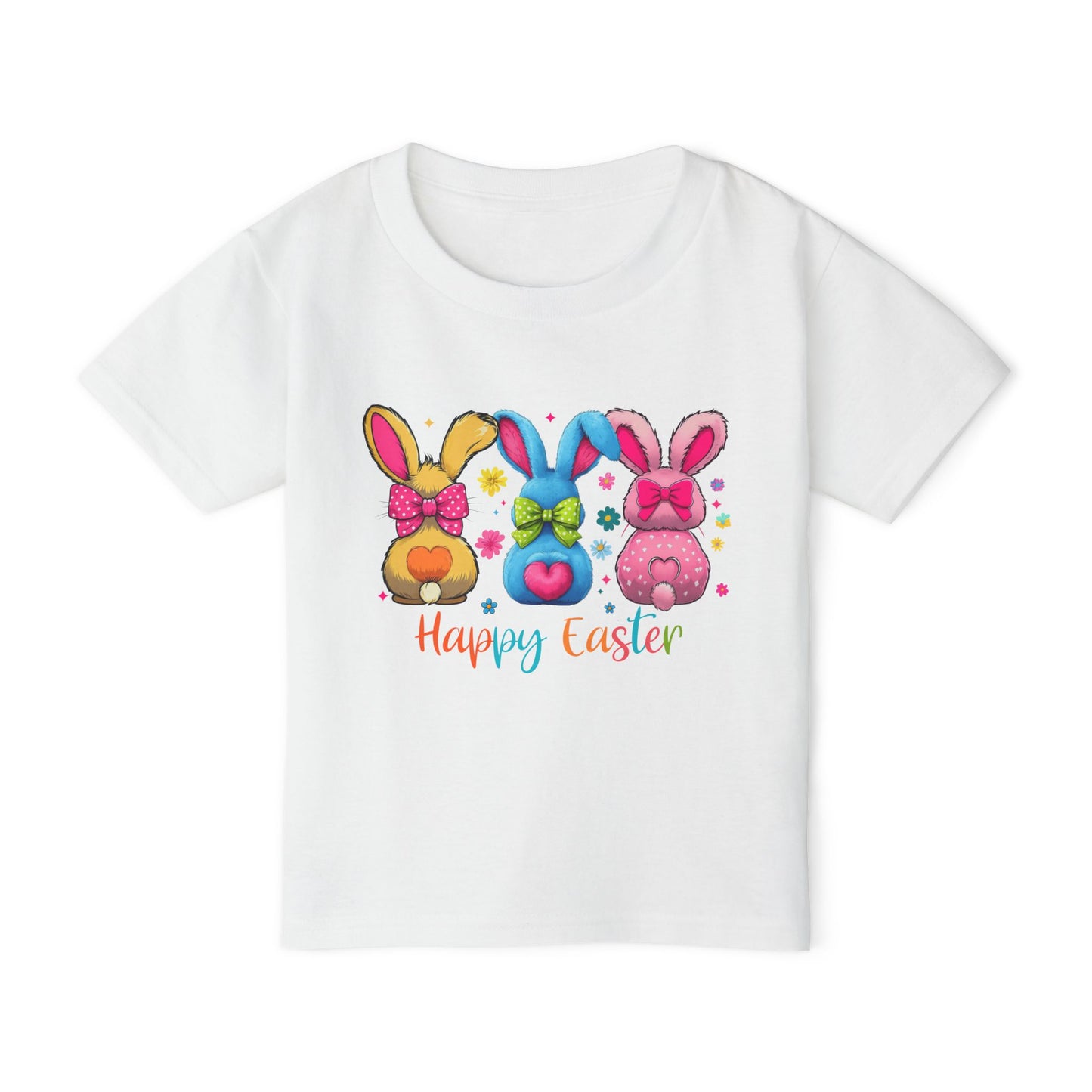 Toddler T-shirt - Cute and Colorful 3 Bunny Coquette Easter Tee