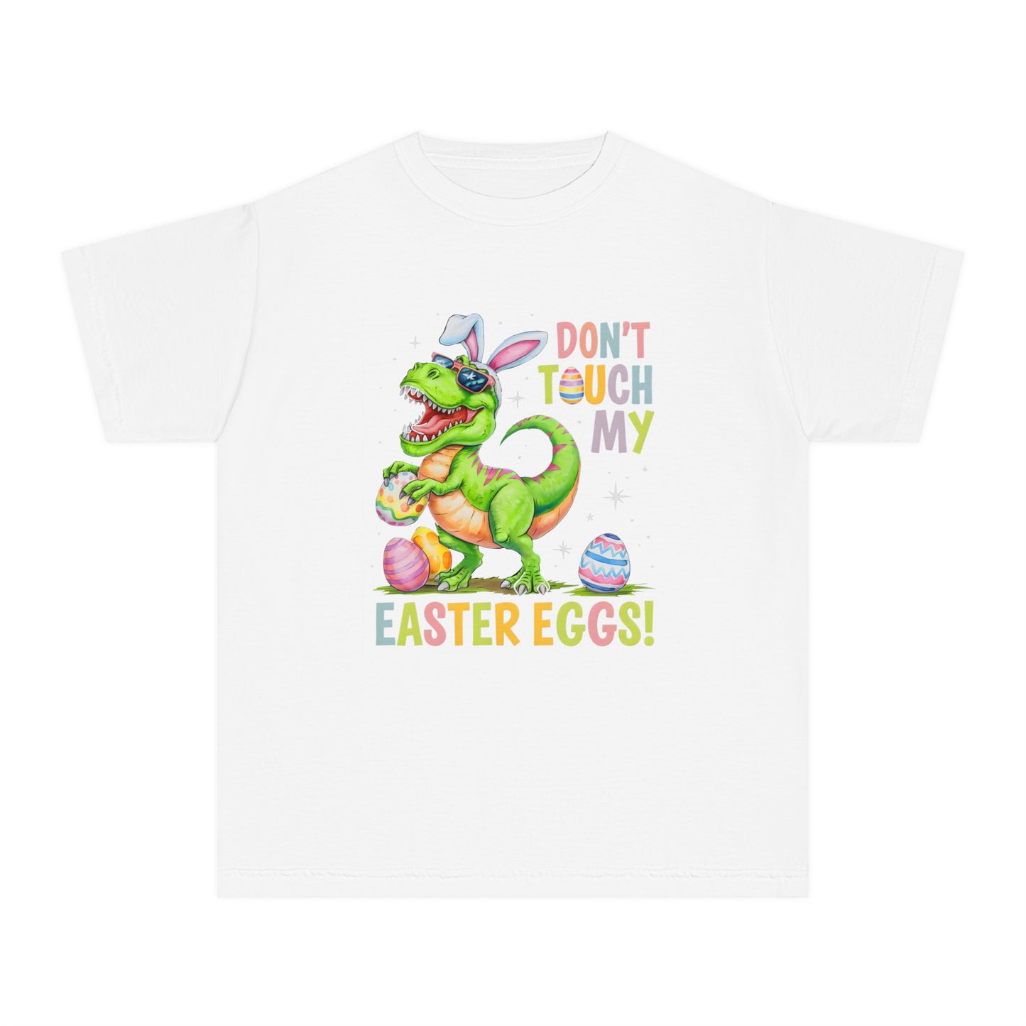 Kids Easter Dino Tee - "Don't Touch My Easter Eggs"