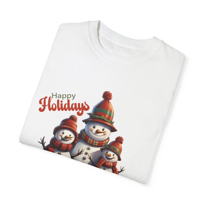 Snowman Family T-Shirt - Happy Holidays