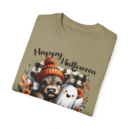 Highland Cow Ghost Halloween Adult T-shirt