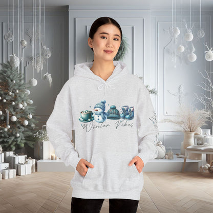 Blue Winter Vibes Hoodie - Cute Unisex Heavy Blend™ Sweatshirt