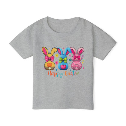 Toddler T-shirt - Cute and Colorful 3 Bunny Coquette Easter Tee