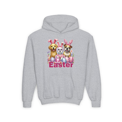 Gildan Youth Heavy Blend Hoodie - Cute Easter Dog Design