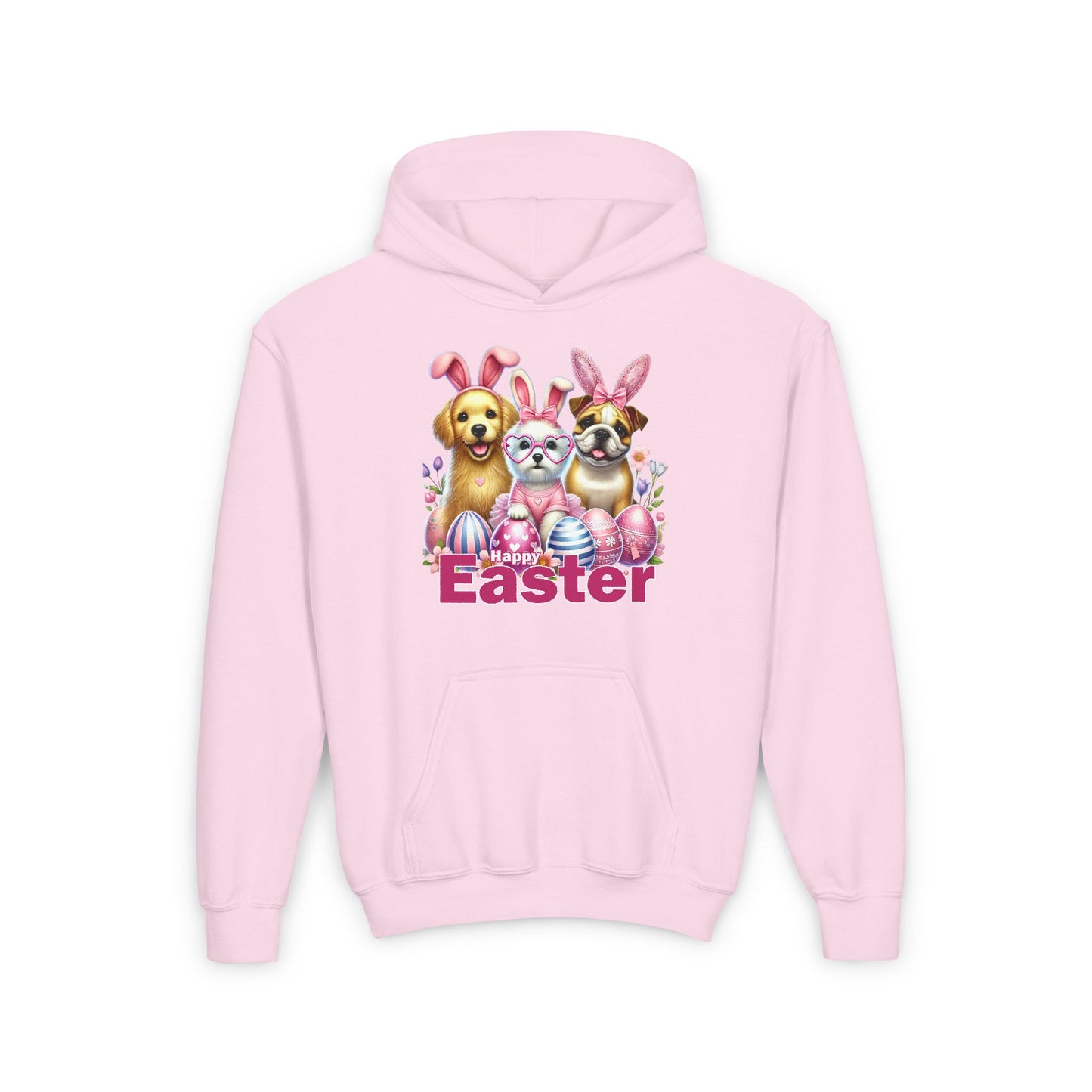 Gildan Youth Heavy Blend Hoodie - Cute Easter Dog Design