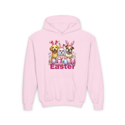 Gildan Youth Heavy Blend Hoodie - Cute Easter Dog Design