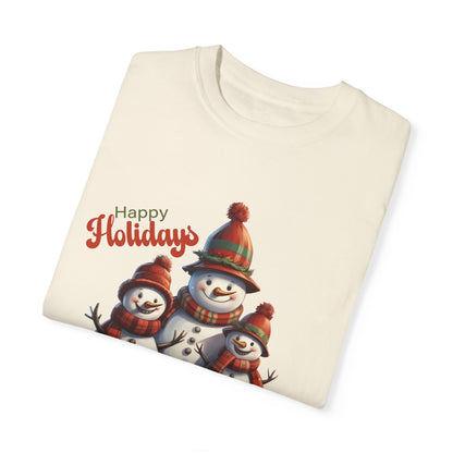 Snowman Family T-Shirt - Happy Holidays