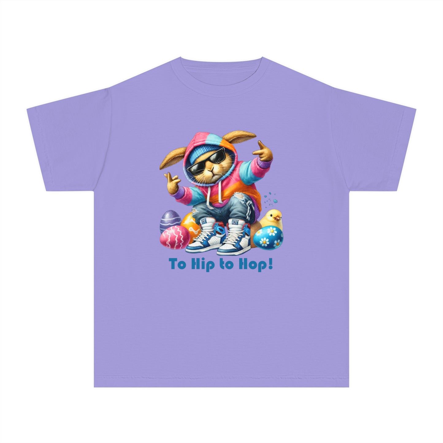 Cool Bunny Youth Midweight Tee for Easter Fun