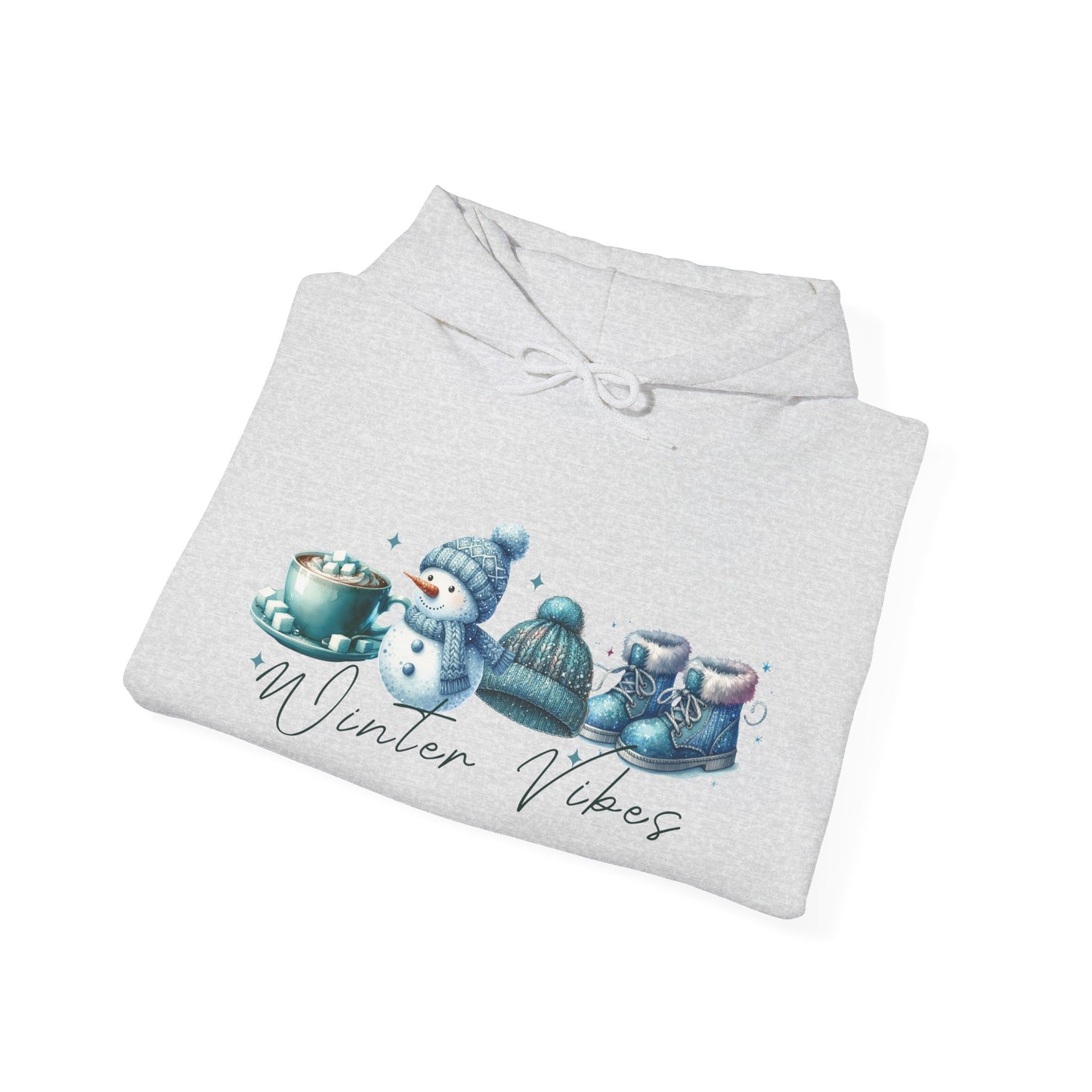 Blue Winter Vibes Hoodie - Cute Unisex Heavy Blend™ Sweatshirt