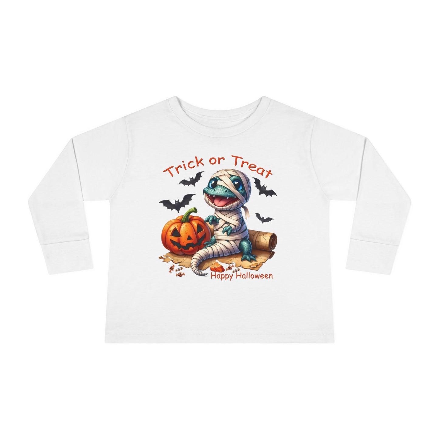 Lizard Wearing Mummy Costume Toddler Long Sleeve Tee