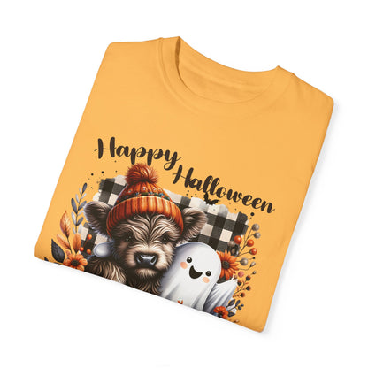 Highland Cow Ghost Halloween Adult T-shirt