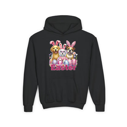 Gildan Youth Heavy Blend Hoodie - Cute Easter Dog Design