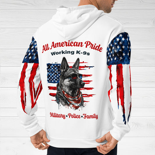 Show Your American Pride & Support for our Working K-9s with this Awesome Pullover Hoodie