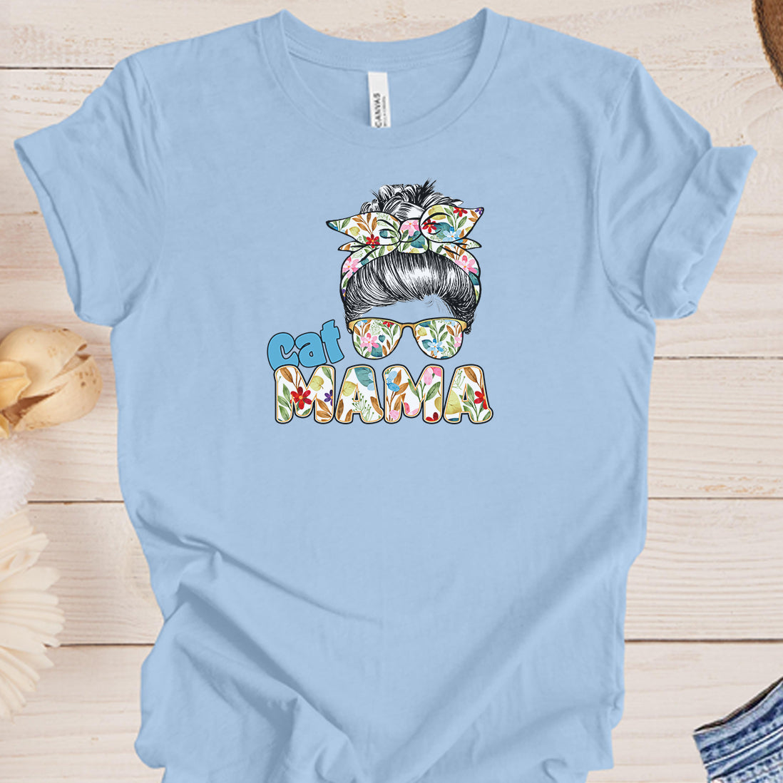 Floral Cat Mama T-Shirt  - How Cute is this Design!