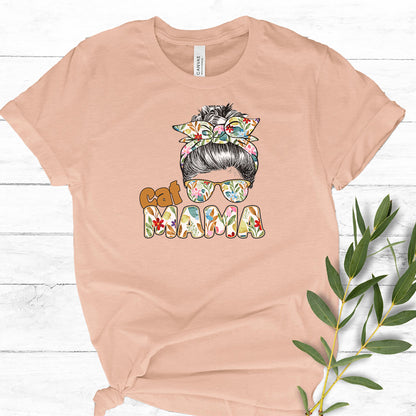 Floral Cat Mama T-Shirt  - How Cute is this Design!