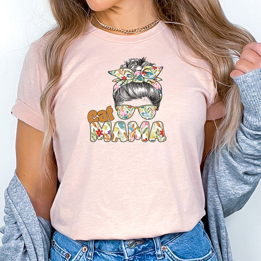 Floral Cat Mama T-Shirt  - How Cute is this Design!