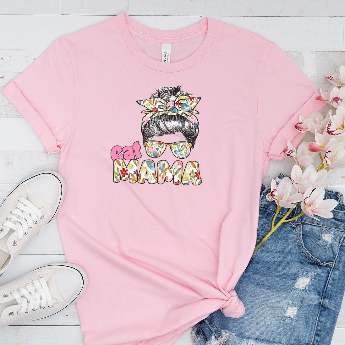 Floral Cat Mama T-Shirt  - How Cute is this Design!