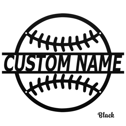 Die-Cut Metal Sign - Personalized Baseball