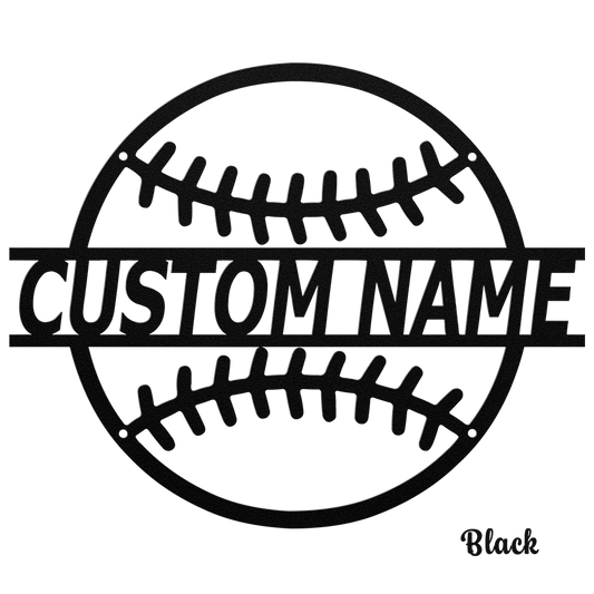 Die-Cut Metal Sign - Personalized Baseball