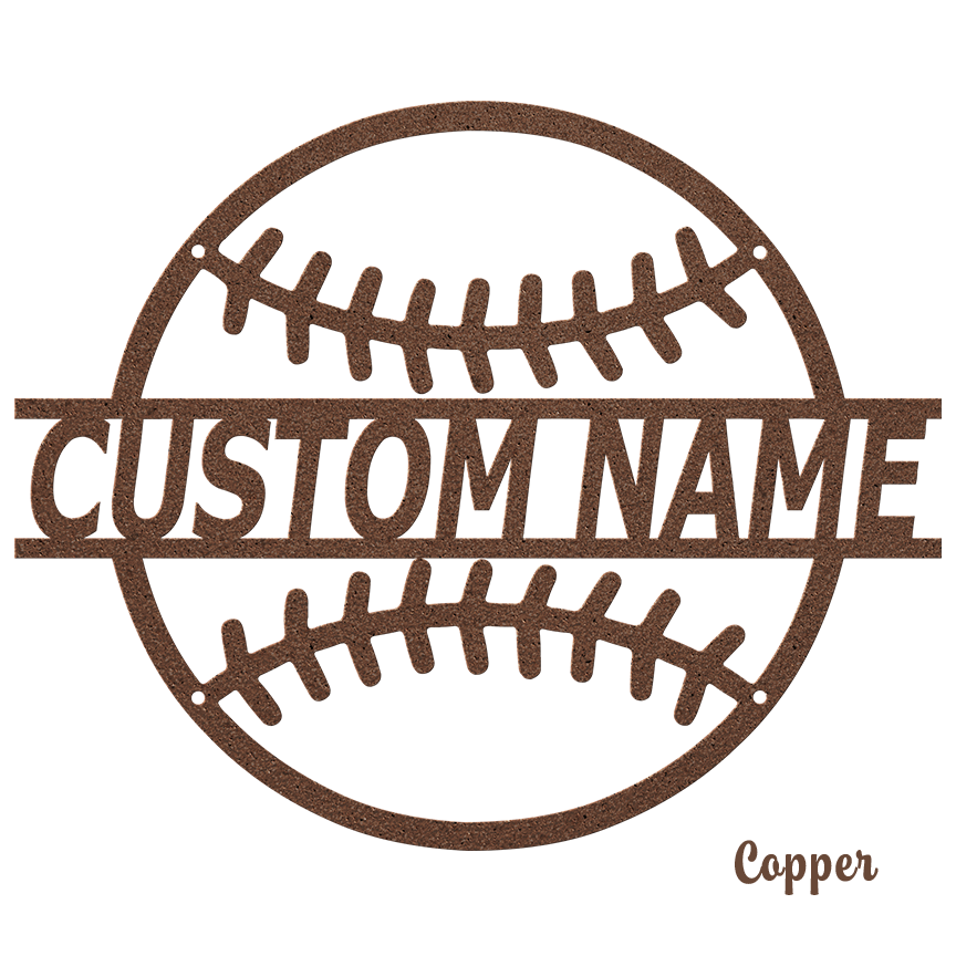 Die-Cut Metal Sign - Personalized Baseball