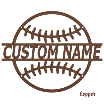 Die-Cut Metal Sign - Personalized Baseball