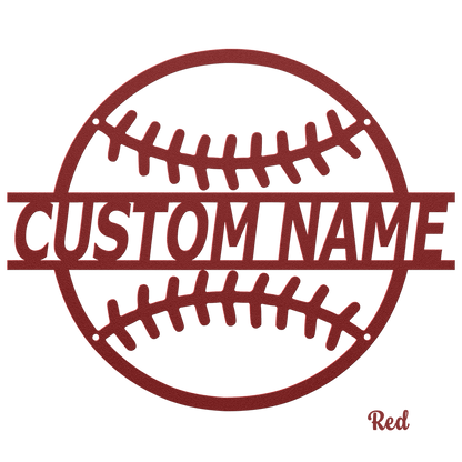 Die-Cut Metal Sign - Personalized Baseball