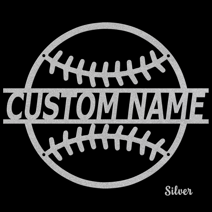 Die-Cut Metal Sign - Personalized Baseball