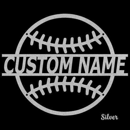 Die-Cut Metal Sign - Personalized Baseball