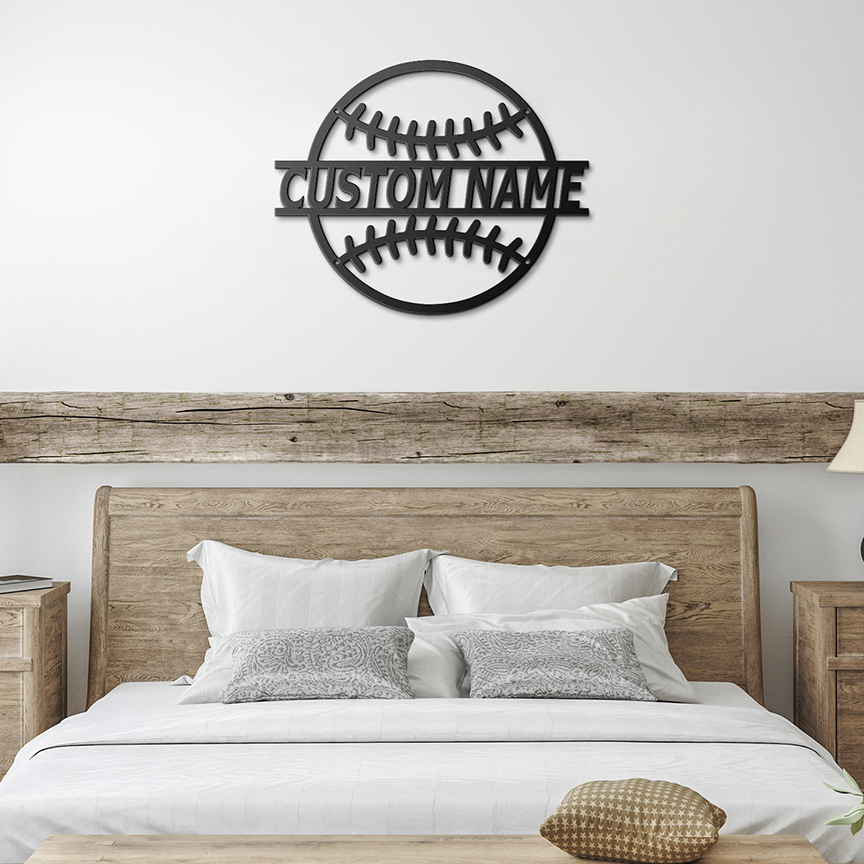 Die-Cut Metal Sign - Personalized Baseball