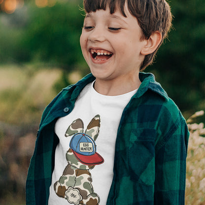 Toddler T-shirt Camo Bunny "Egg Hunter"