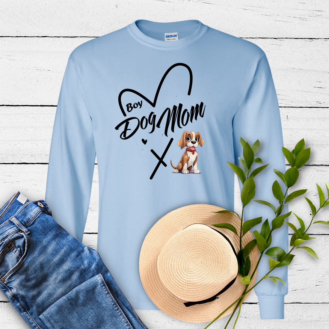 Cute Boy Dog Mom Long Sleeve & Short Sleeve Tees