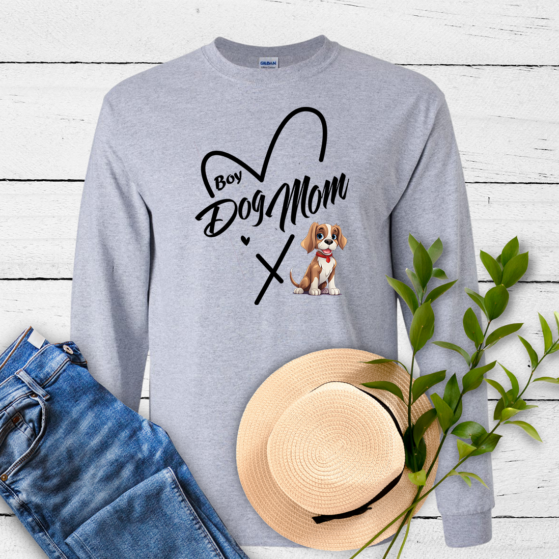 Cute Boy Dog Mom Long Sleeve & Short Sleeve Tees