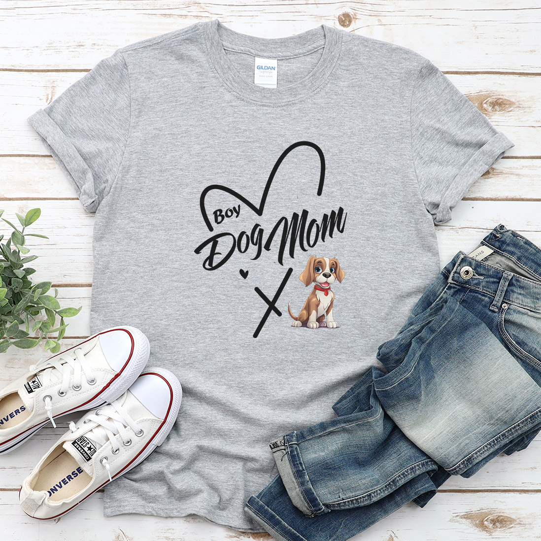 Cute Boy Dog Mom Long Sleeve & Short Sleeve Tees