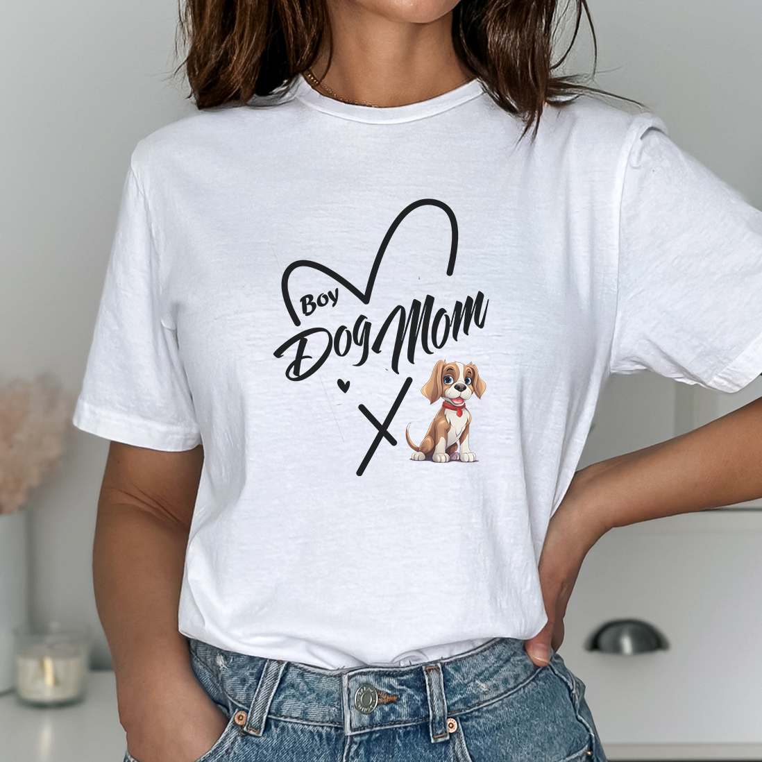 Cute Boy Dog Mom Long Sleeve & Short Sleeve Tees