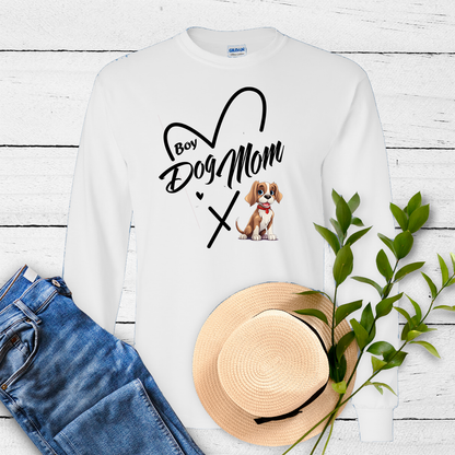 Cute Boy Dog Mom Long Sleeve & Short Sleeve Tees