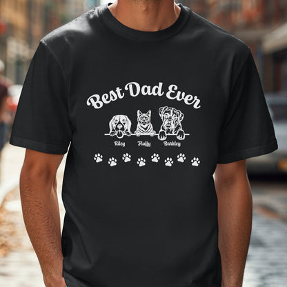 Best Dad Ever - Personalized Tee with up to 5 Pets