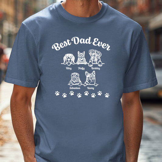 Best Dad Ever - Personalized Tee with up to 5 Pets