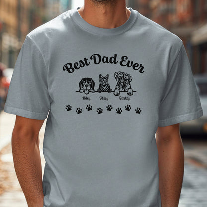 Best Dad Ever - Personalized Tee with up to 5 Pets