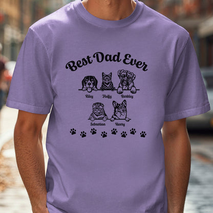 Best Dad Ever - Personalized Tee with up to 5 Pets