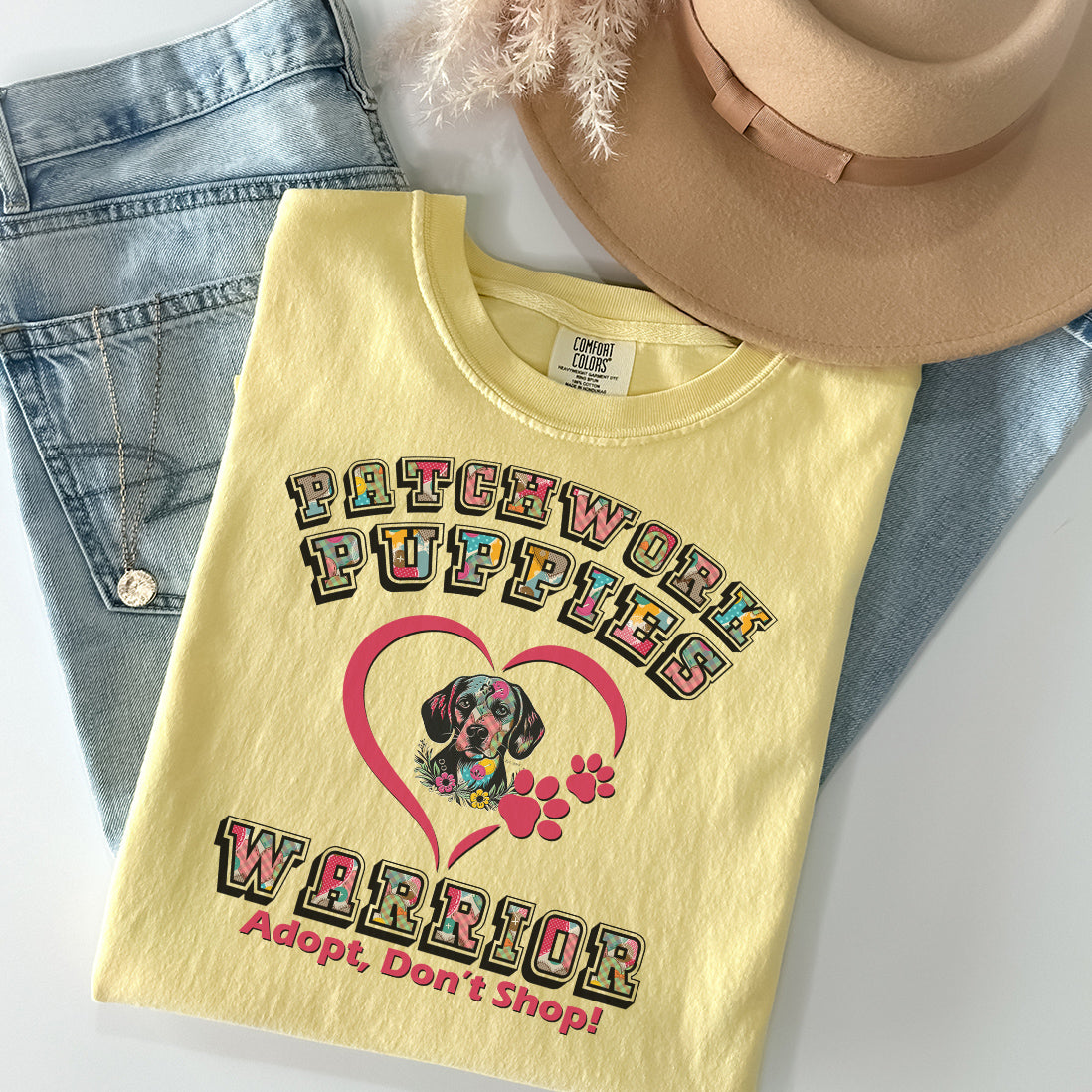 Patchwork Puppies Warrior T-Shirt - Join the mission to rescue animals