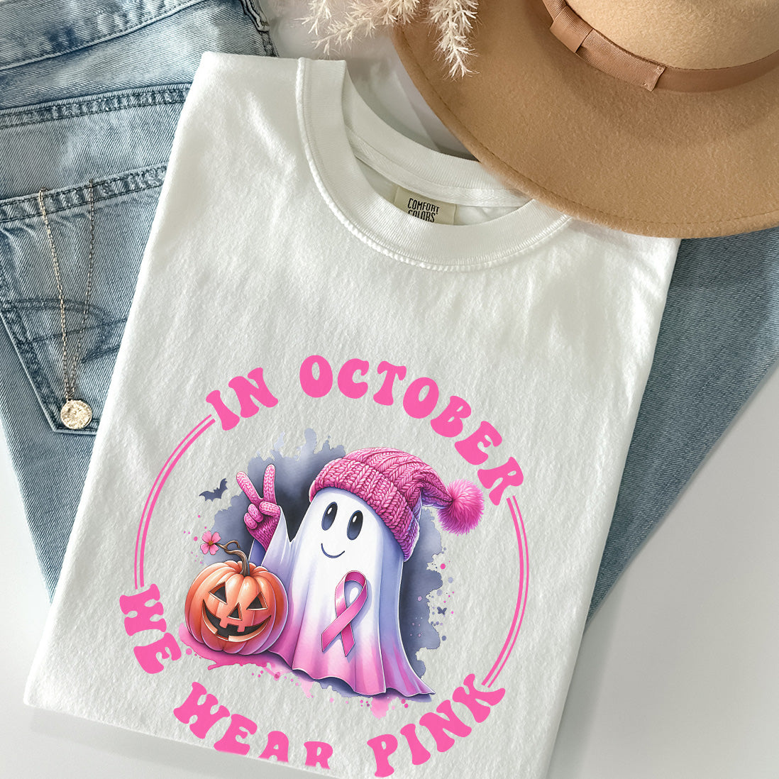 Breast Cancer Awareness Ghost T-Shirt